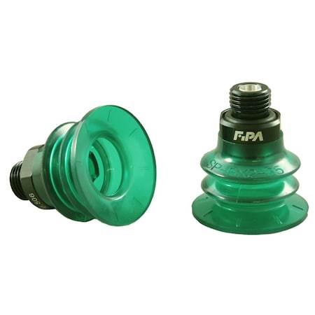 Fipa Bellows vacuum cup diam. 37 mm, Monoflex  green 50 Degrees, fitting G1/4-male 20.037.150.22